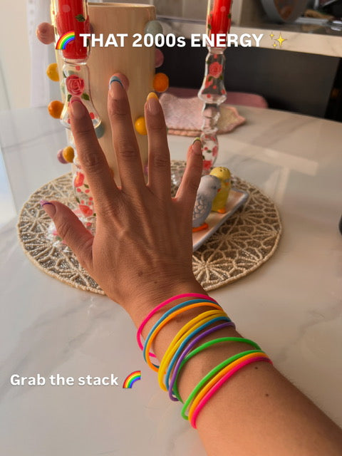 🌈 Rainbow Jelly Wristbands – Pack of 10 🌈