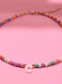Personalised Initial Beaded Necklace | Multicolour Letter Necklace