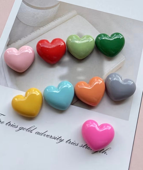 Colourful Heart Magnets - Pack of 10