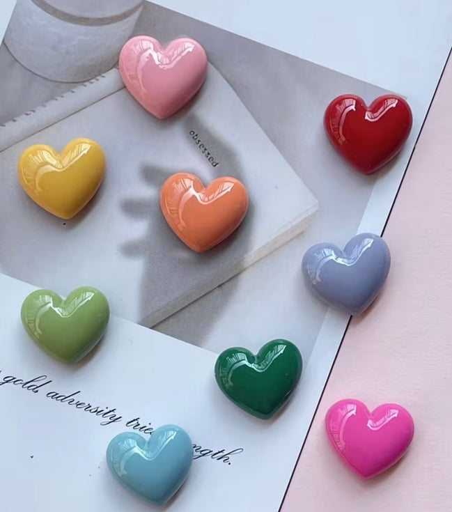 Colourful Heart Magnets - Pack of 10