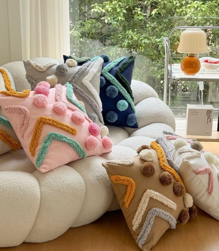 Pom Pom cushion cover