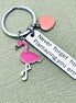 Flamingo Keychain with Positive Message