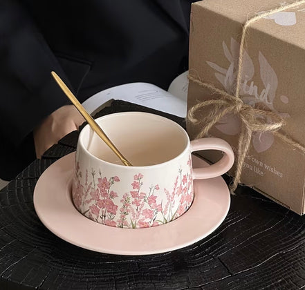Pink Floral Cup & Saucer