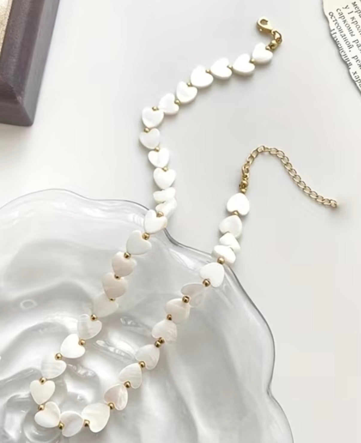 White Heart Pendant Necklace | Cute Dainty Heart Necklace
