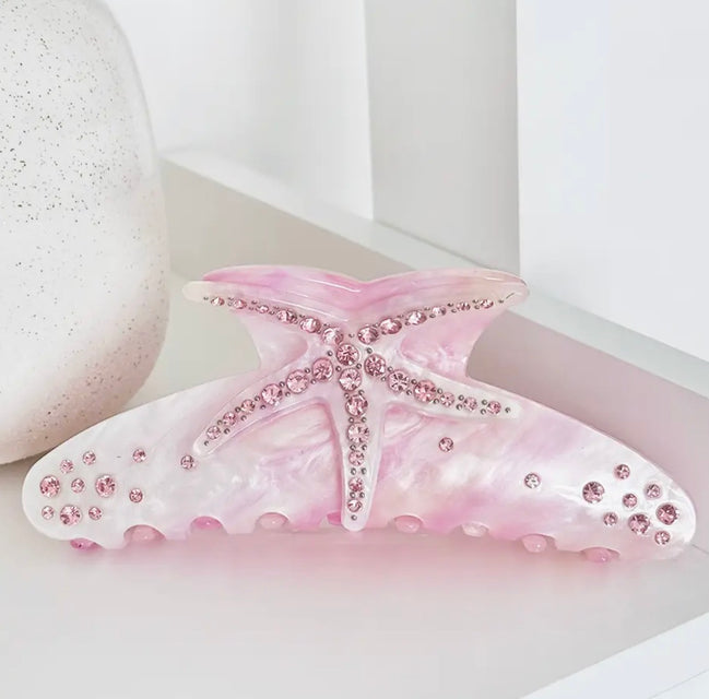 Pink Starfish Hair Clip
