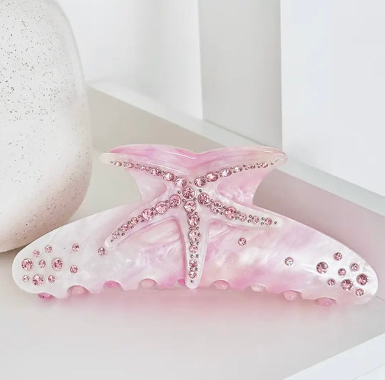 Pink Starfish Hair Clip