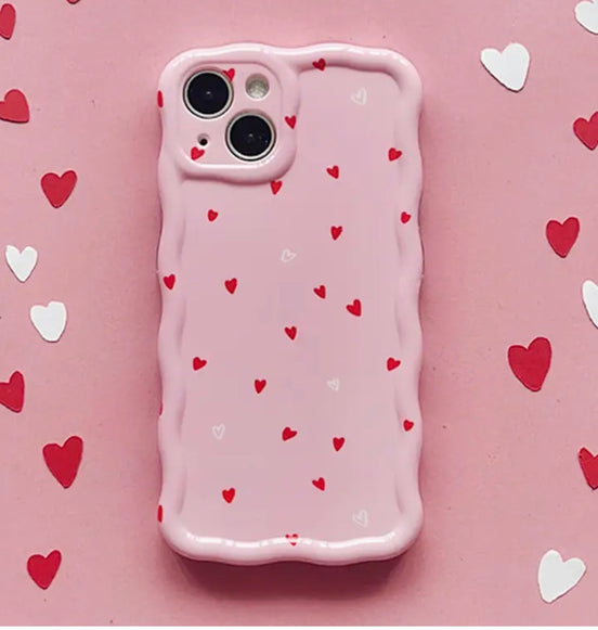 Pink Wavy Heart Phone Case