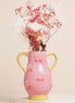 Pink & Yellow Cherry Vase