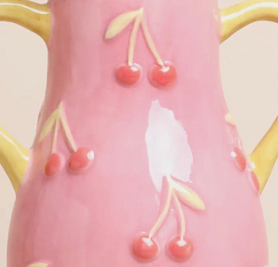 Pink & Yellow Cherry Vase