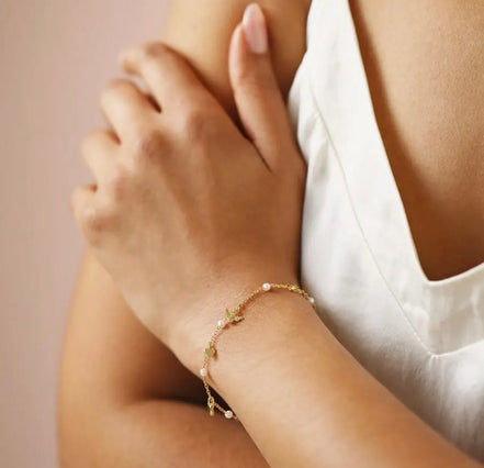 Pearl, Heart, Butterfly & Bee Delicate Bracelet