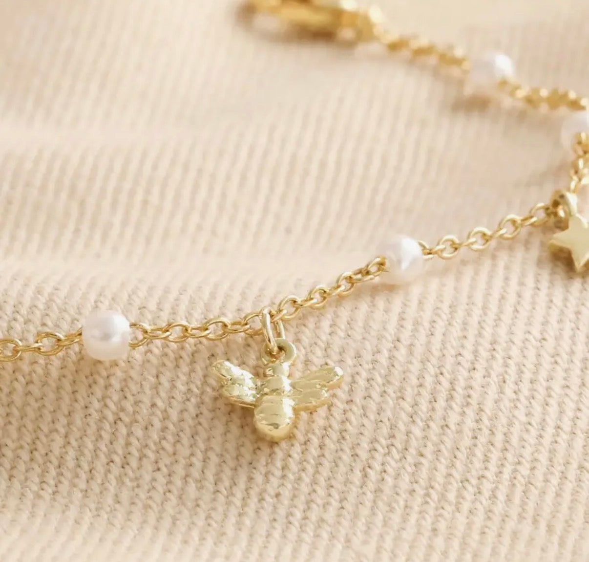Pearl, Heart, Butterfly & Bee Delicate Bracelet