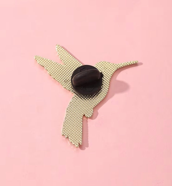 Hummingbird Enamel Pin Brooch | Colourful Bird Lapel Pin