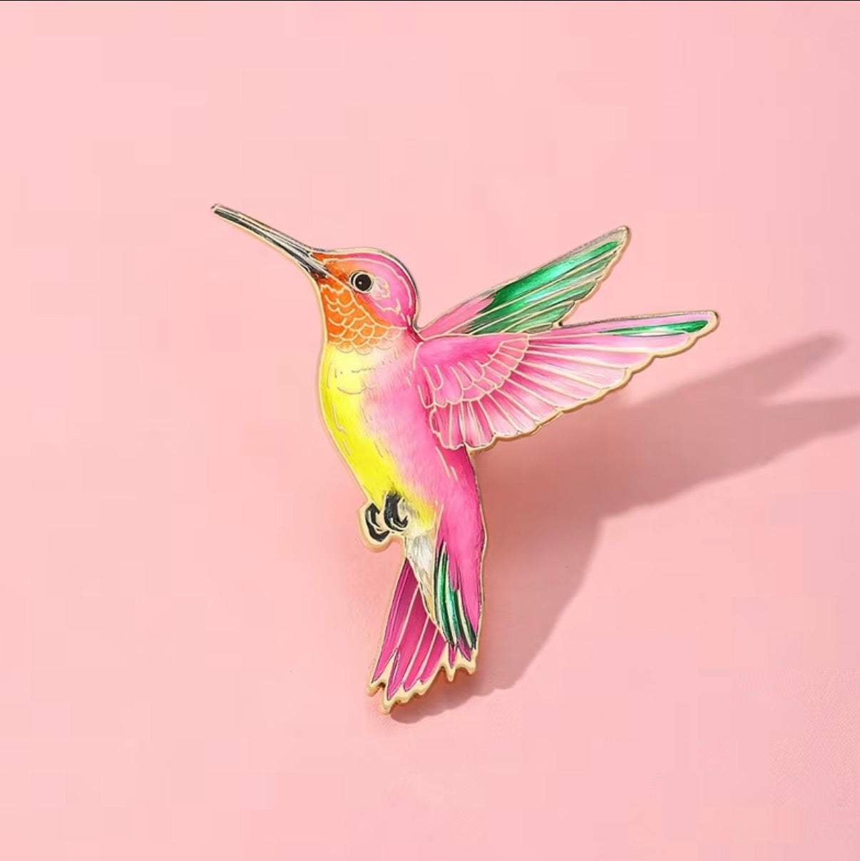 Hummingbird Enamel Pin Brooch | Colourful Bird Lapel Pin