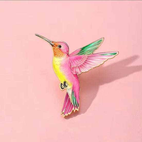 Hummingbird Enamel Pin Brooch | Colourful Bird Lapel Pin