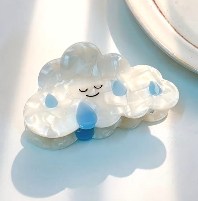 Cloud Shape Hair Claw Clip | White & Blue Cute Hair Accessory