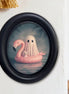 Ghost & Kitten Flamingo Lake Framed Print | Black Matte Frame
