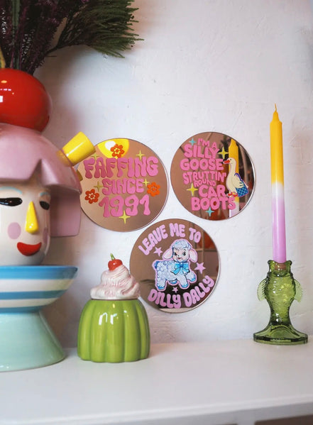 Dilly Dally Lamb Kitsch Mirror Wall Art