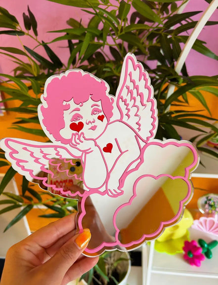 Cherub Kitsch Mirror Wall Art