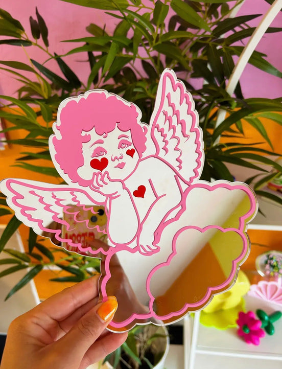 Cherub Kitsch Mirror Wall Art