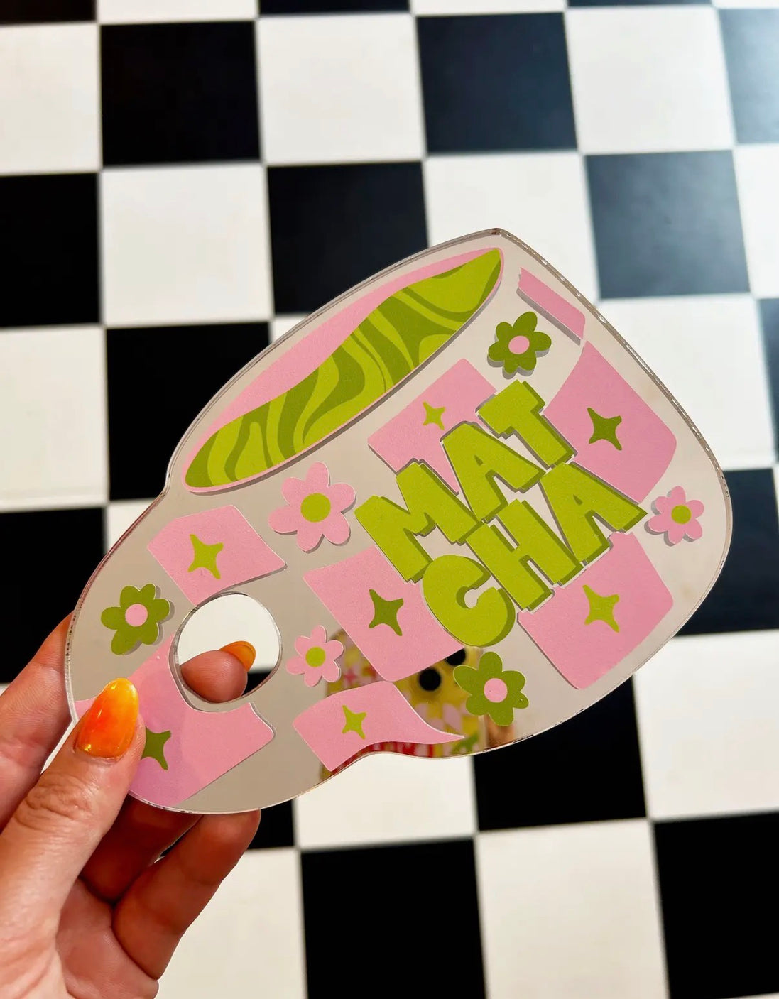 Matcha Tea Kitsch Mirror Wall Art
