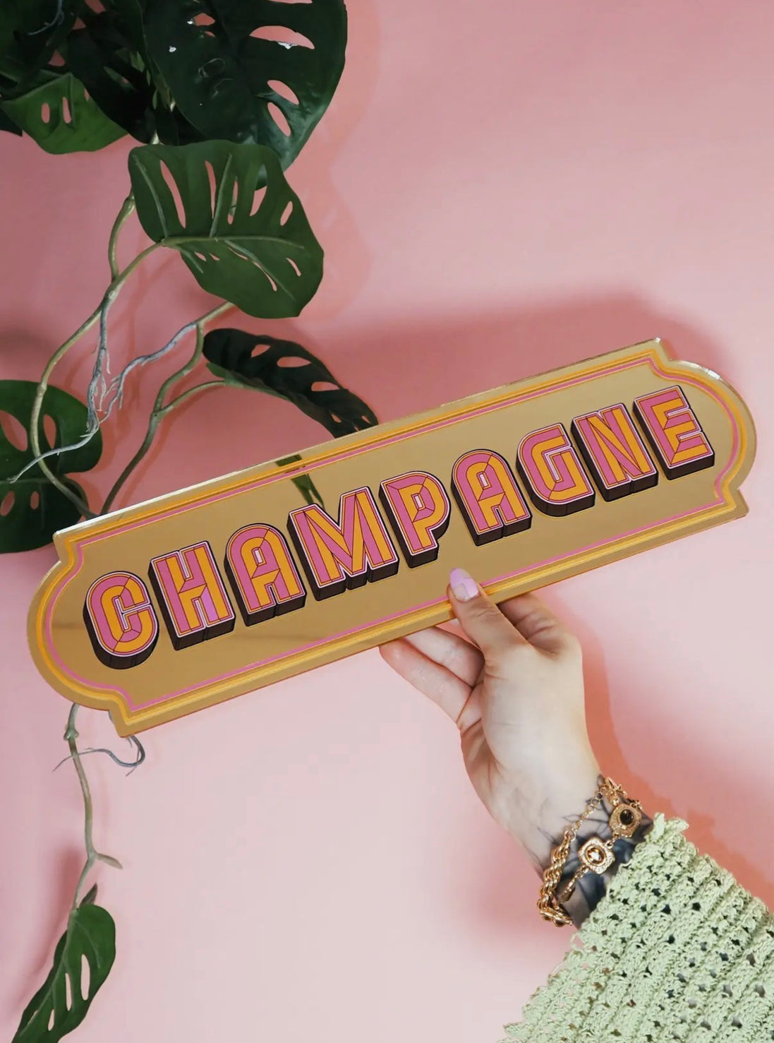 Champagne Kitsch Mirror Wall Art