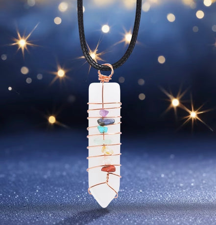 💎 Chakra Crystal Stone Set with Amulet ✨