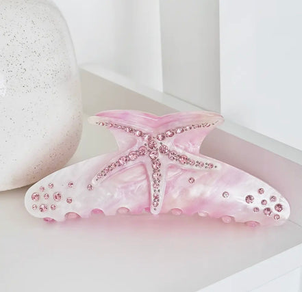 Pink Starfish Hair Claw