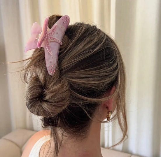 Pink Starfish Hair Claw