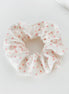 White Satin Scrunchie with Red Hearts