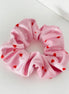 Pink Scrunchie with Red Hearts