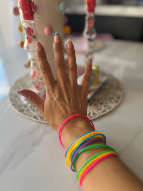 🌈 Rainbow Jelly Wristbands – Pack of 10 🌈