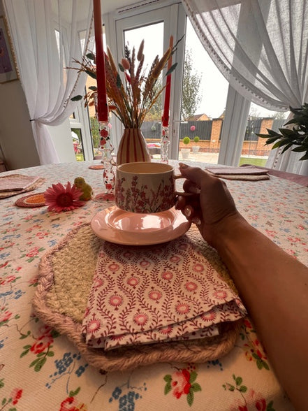 Pink Floral Cup & Saucer