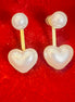 Pearl White Heart Drop Earrings