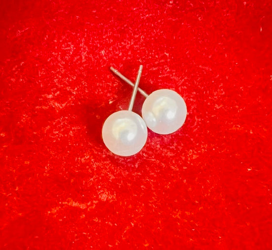 Pearl White Heart Drop Earrings